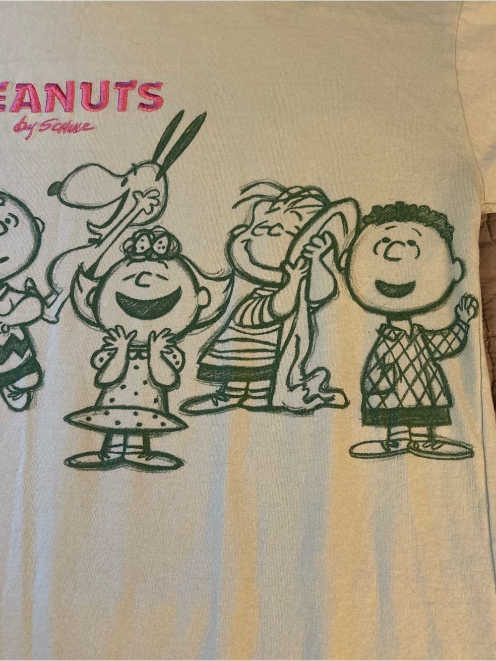 Peanuts by Schulz Snoopy Charlie Brown Graphic Tee Green Size Small - Picture 8 of 10